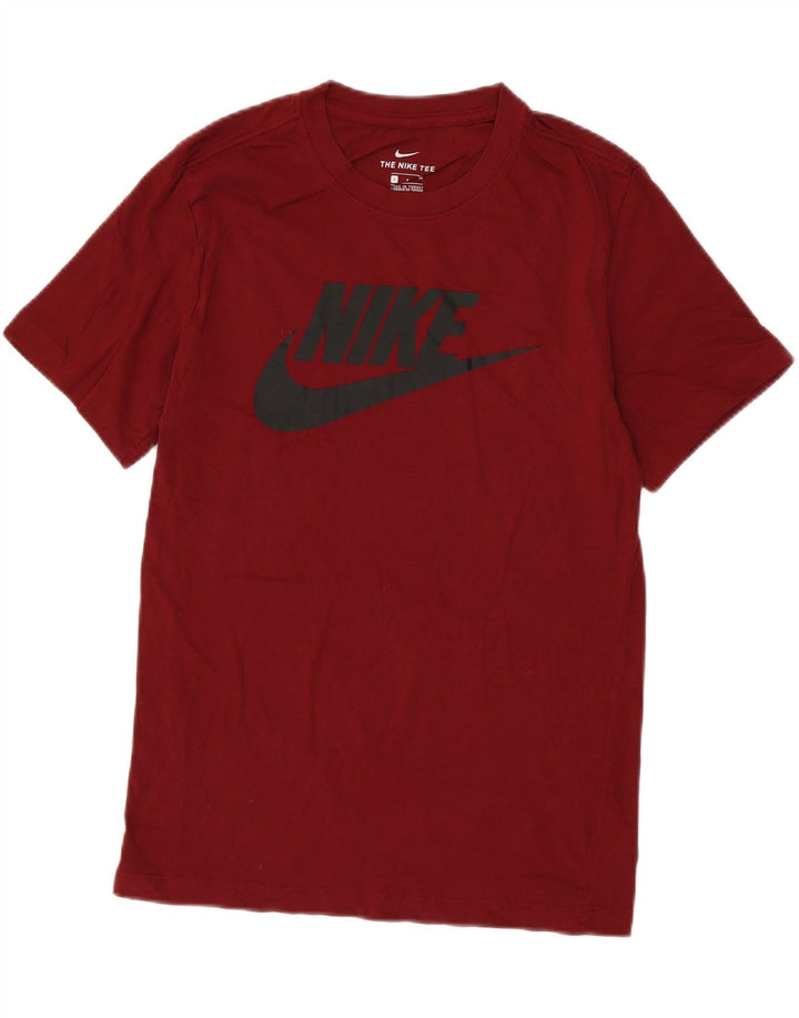 NIKE Herren-T-Shirt mit Grafik, Größe S, Burgunderrot, Baumwolle