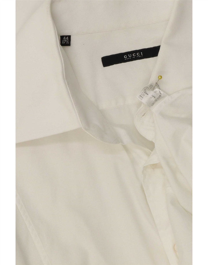 Gucci Herrenhemd Größe 44 17 1/2 XL Weiße Baumwolle