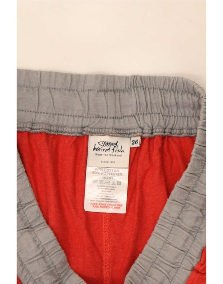 Weird Fish Herren-Sportshorts, groß, rote Colourblock-Baumwolle