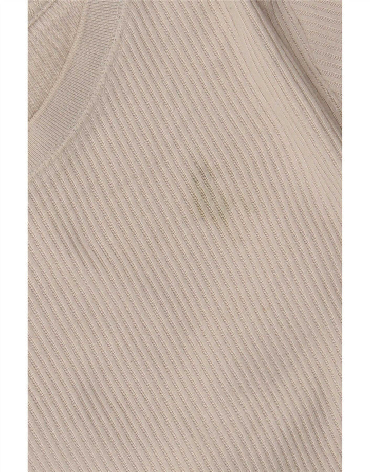 Zara Damen Top Langarm UK 14 Medium Beige Polyester