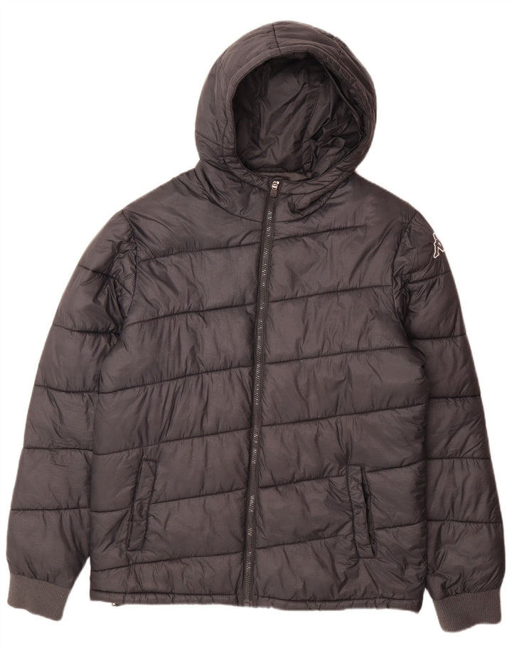 Kappa Herren-Jacke mit Kapuze, gepolstert, Größe 40, Grau