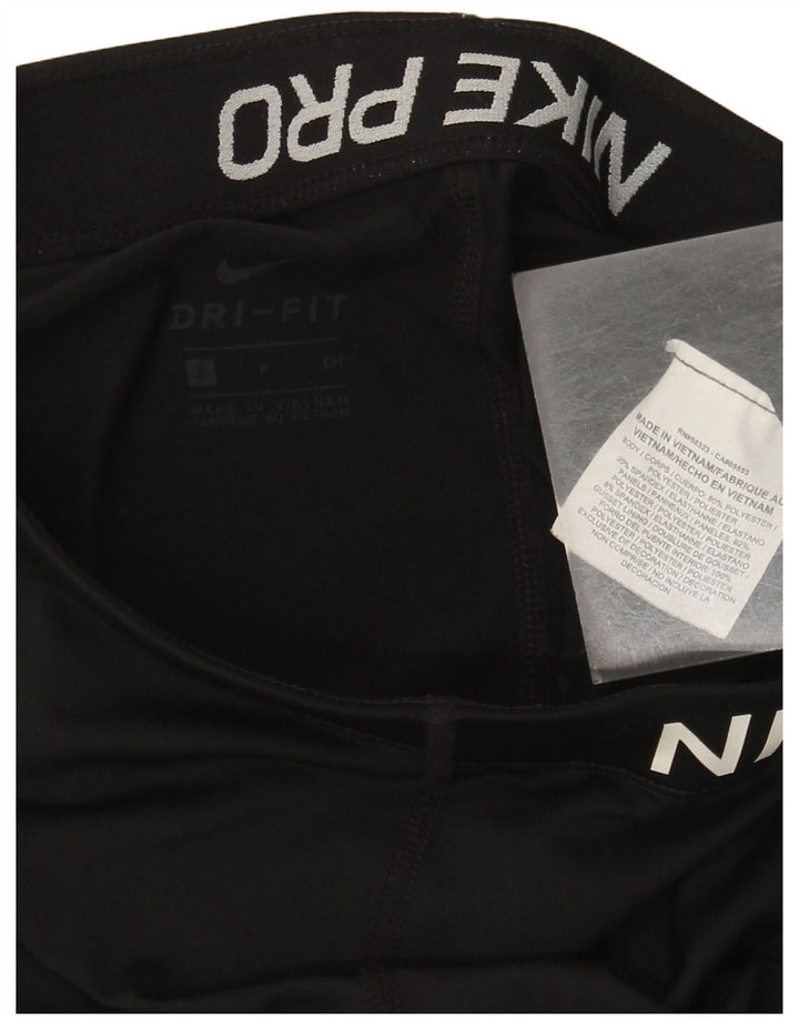Nike Womens Dri Fit Graphic Capri Leggings UK 8 Small Schwarz Polyester