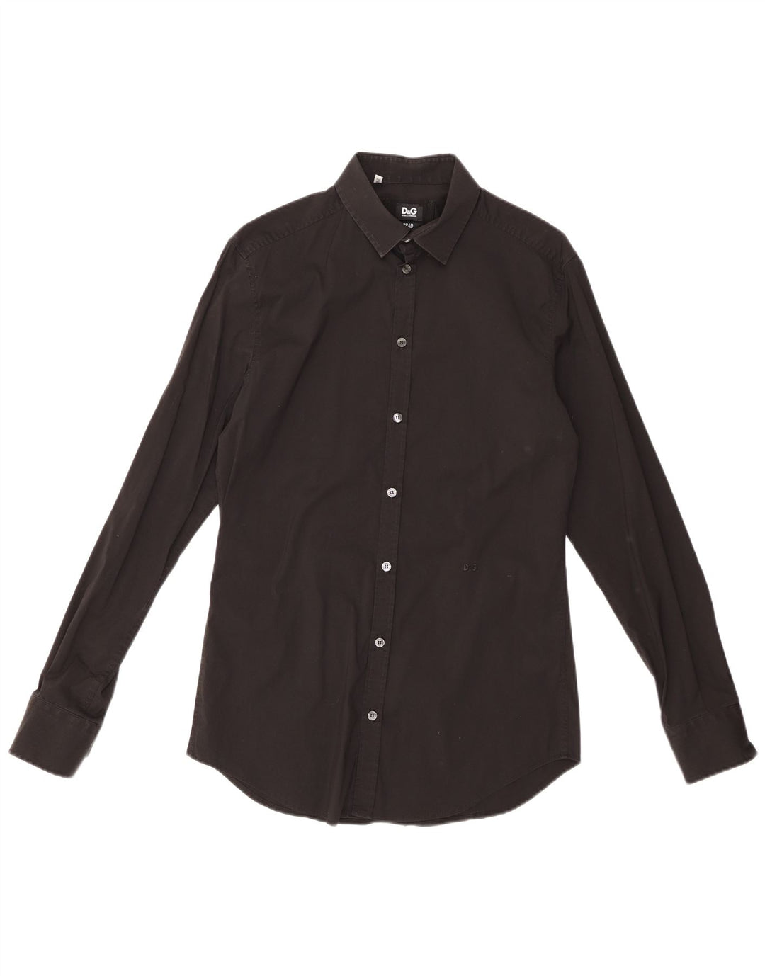 DOLCE & GABBANA Herrenhemd Größe 16 41 Große schwarze Baumwolle