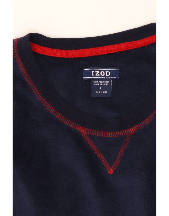 IZOD Mens Fleece Jumper Large Navy Blue Polyester Vintage Izod and Second-Hand Izod from Messina Hembry 