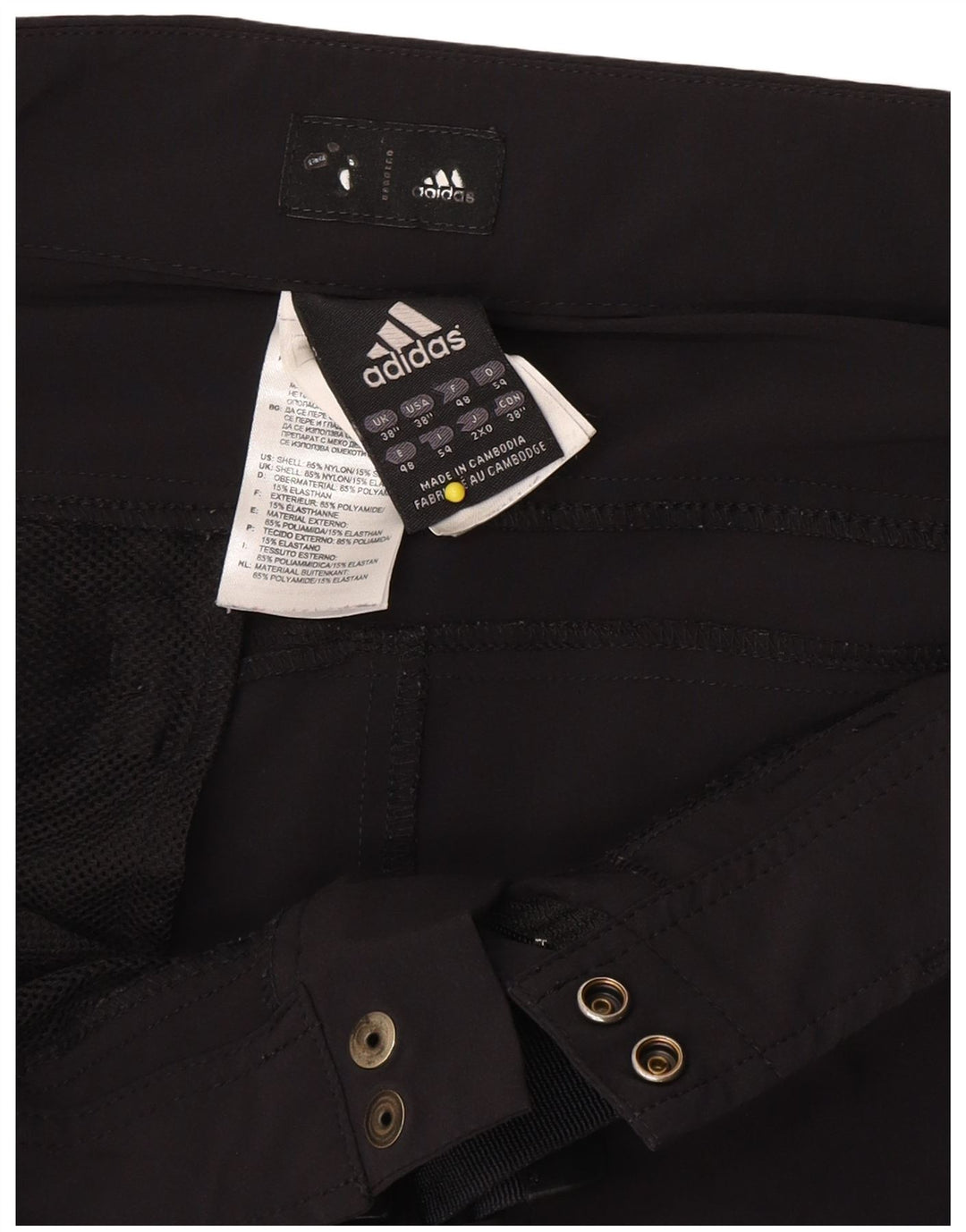 Adidas Herren Cargo-Shorts W38 XL Schwarz Nylon