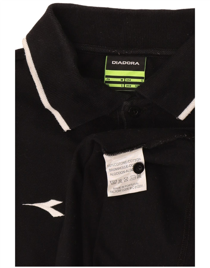 DIADORA Herren Italia Graphic Poloshirt Mittelschwarze Baumwolle