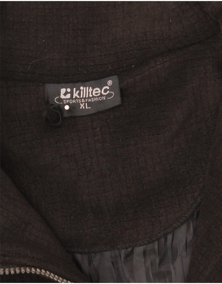 Killtec Herren-Fleecepullover mit Reißverschluss, XL, schwarzes Polyester