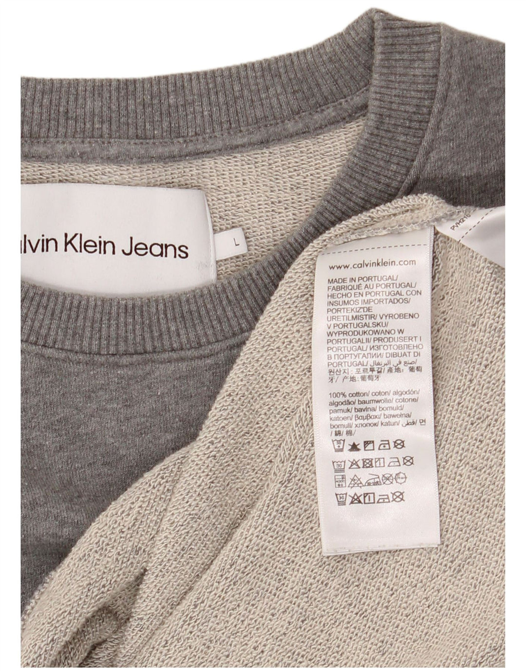 CALVIN KLEIN JEANS Herren-Sweatshirt mit Grafik, groß, graue Baumwolle