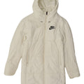 Nike Damen Kapuzenmantel, gepolstert, UK 6, XS, Weiß, Polyester