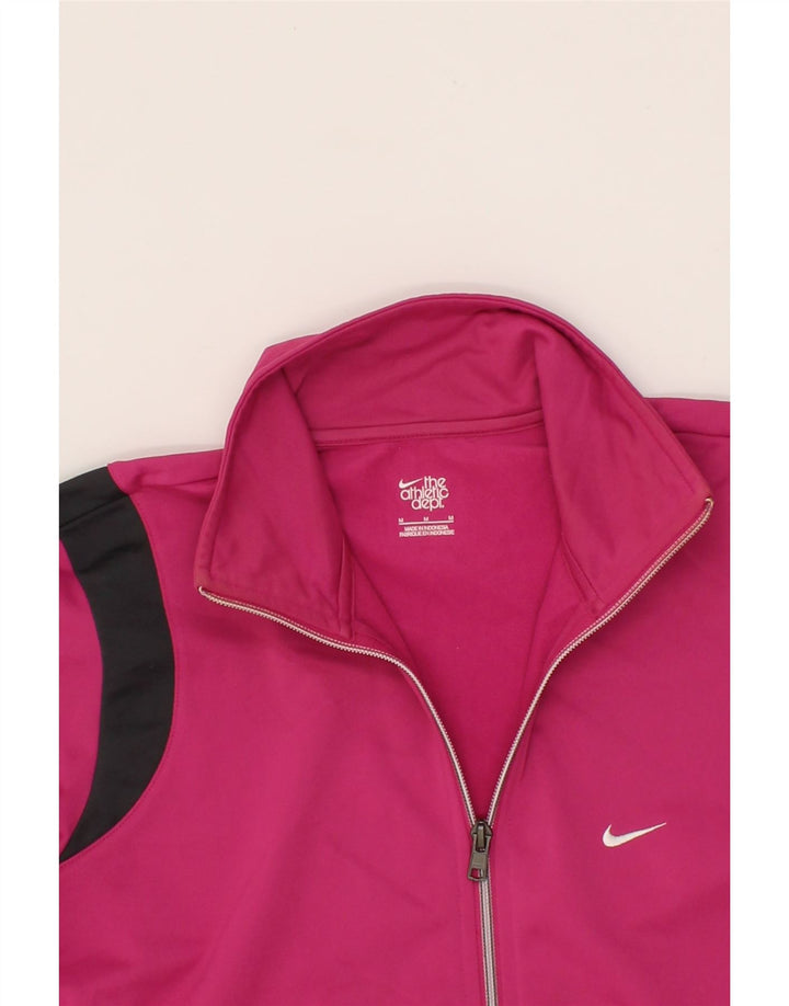 NIKE Womens Tracksuit Top Jacket UK 14 Medium Pink Colourblock Polyester Vintage Nike and Second-Hand Nike from Messina Hembry 