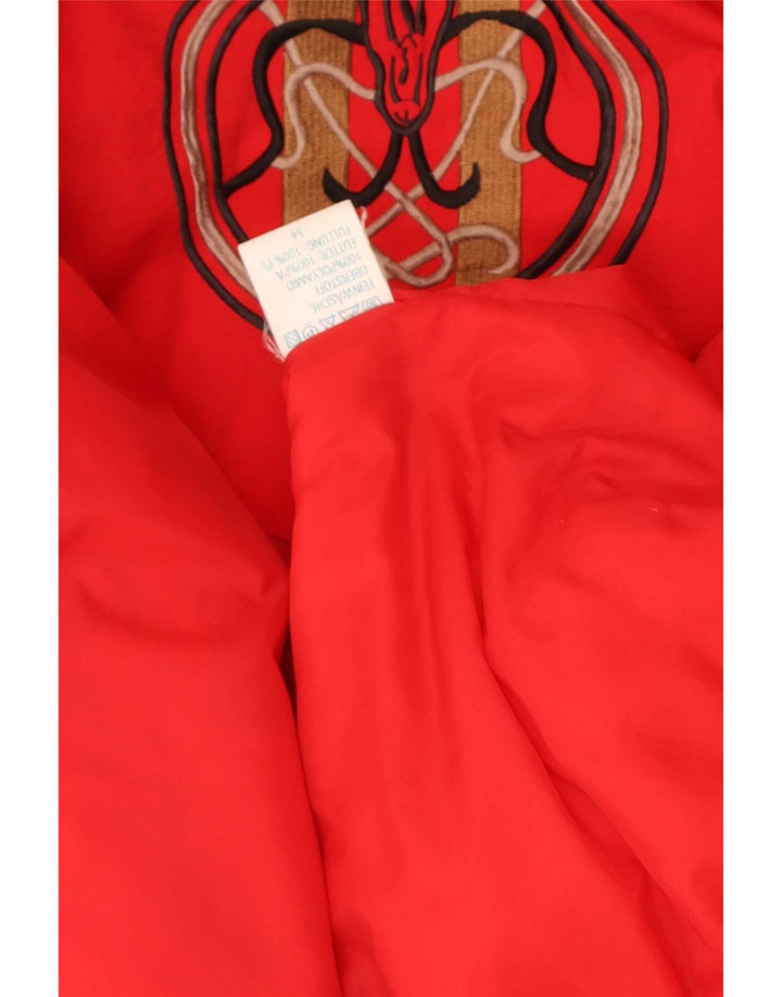 Vintage Herren Utility Jacke IT 54 2XL Rot Polyamid