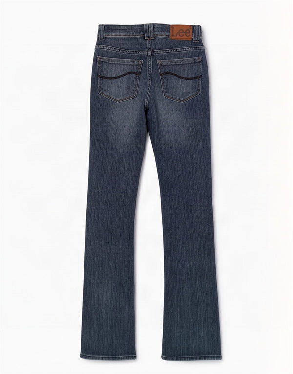Lee Damen Bliss Bootcut Jeans W25 L33 Blaue Baumwolle