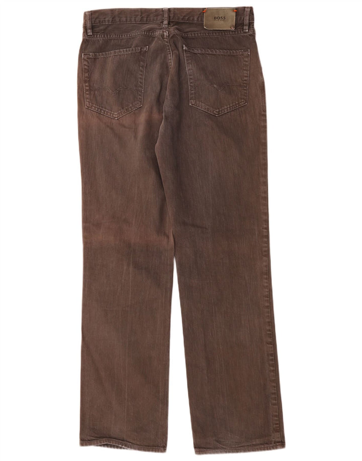 Hugo Boss Herren-Jeans mit normaler Passform, gerade Passform, W34, L33, braune Baumwolle