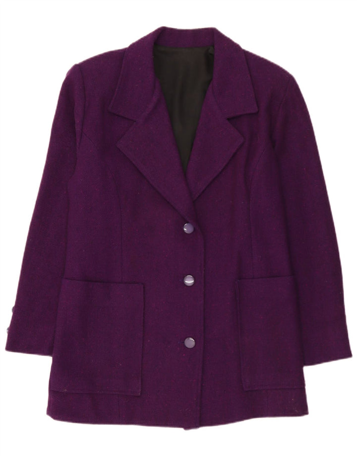 Vintage Damen 3-Knopf-Blazerjacke UK 12 Mittellila