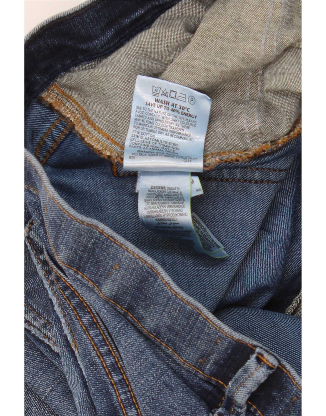 Marks & Spencer Herren Straight Jeans W34 L33 Blaue Baumwolle
