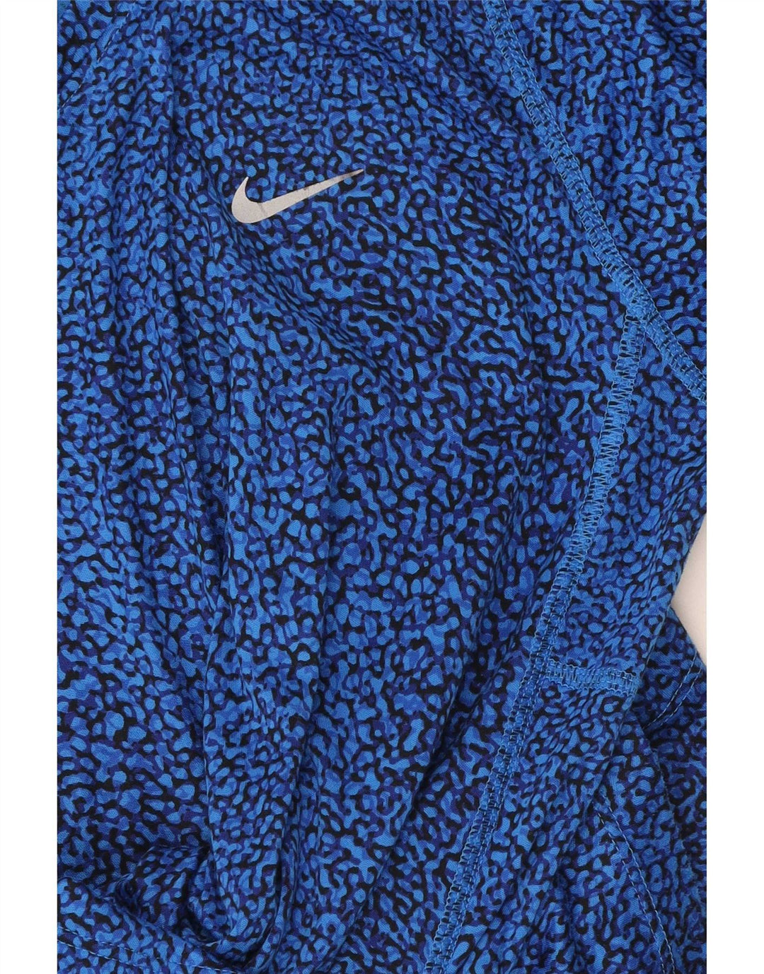Nike Damen T-Shirt Top UK 12 Mittelblaues geometrisches Polyester