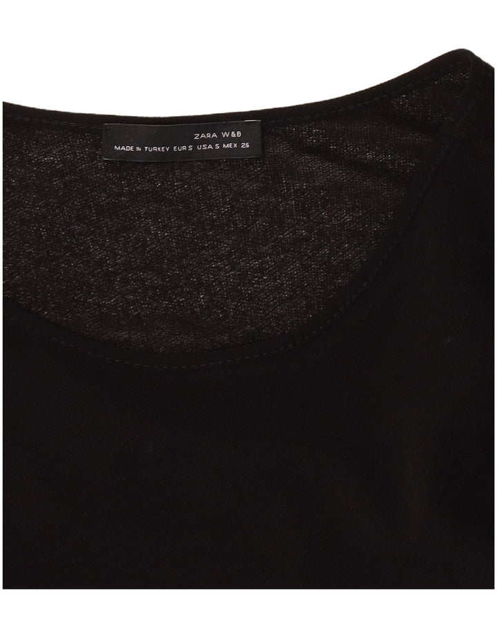 Zara Damen Pulloverkleid UK 8 Small Schwarz