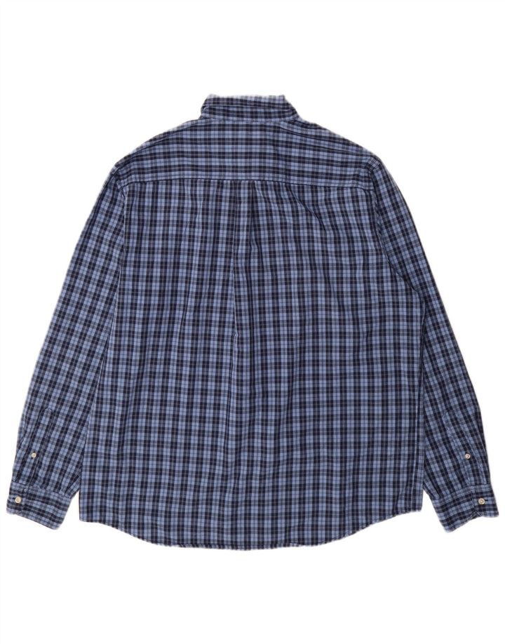 Chaps Herren-Hemd, pflegeleicht, XL, blau kariert, Baumwolle