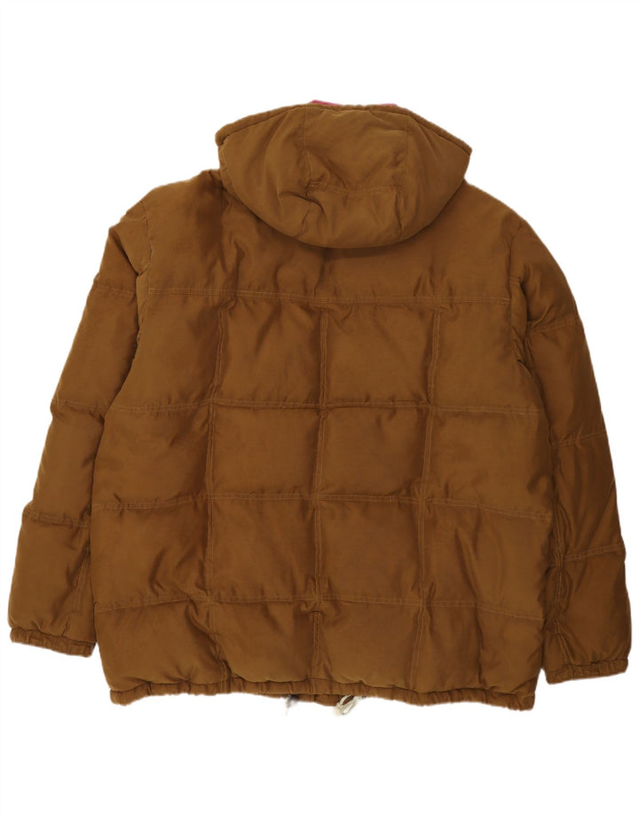 DUBIN Wattierte Herrenjacke mit Kapuze IT 54 2XL Braunes Polyester