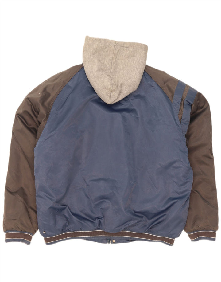 Fila Herren-Trainingsanzug mit grafischem Oberteil, groß, Marineblau, Farbblock