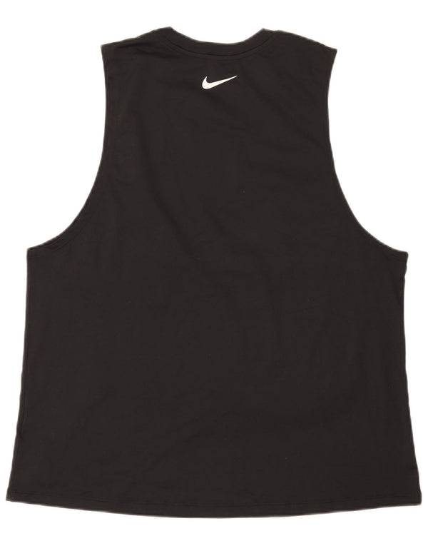 Nike Herren Dri Fit Grafik-Weste-Oberteil, groß, schwarzes Polyester