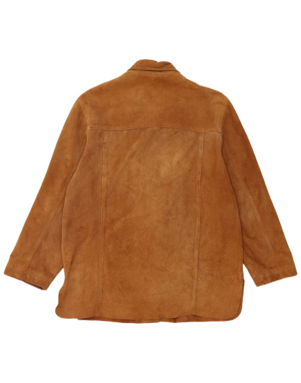 Vintage Damen Wildlederjacke IT 42 Mittelbraunes Leder