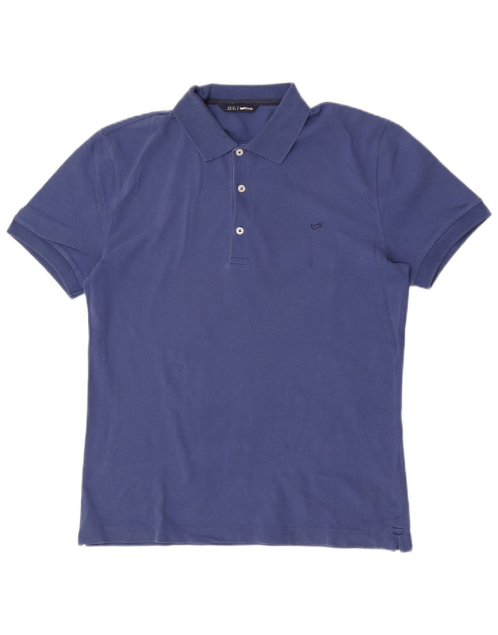 Gas Herren-Poloshirt, kleine blaue Baumwolle