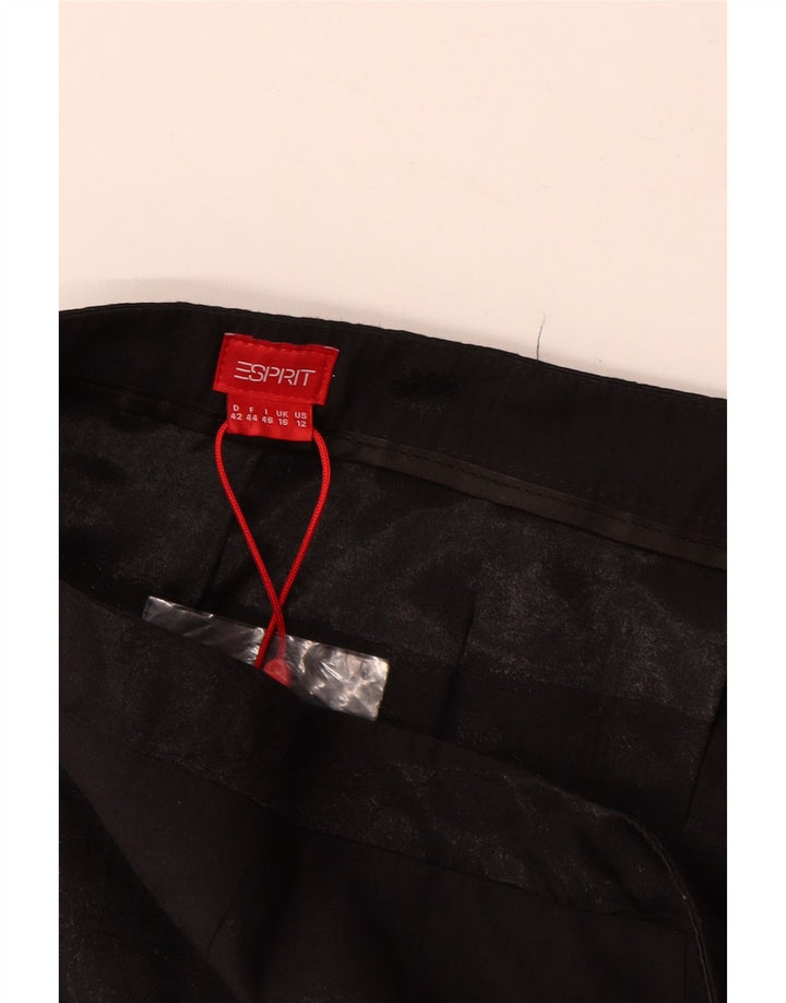 Esprit Damen Faltenrock UK 16 Large W34 Schwarz geblümtes Polyester
