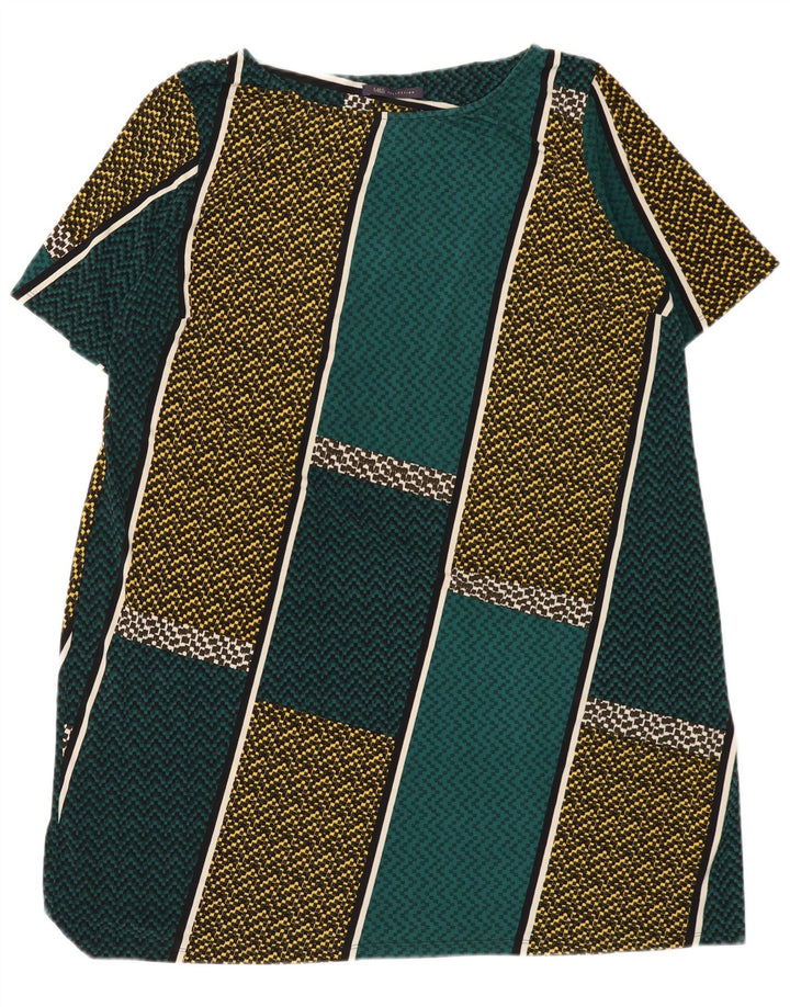 Marks & Spencer Damen Etuikleid UK 22 3XL Grünes Colourblock-Polyester