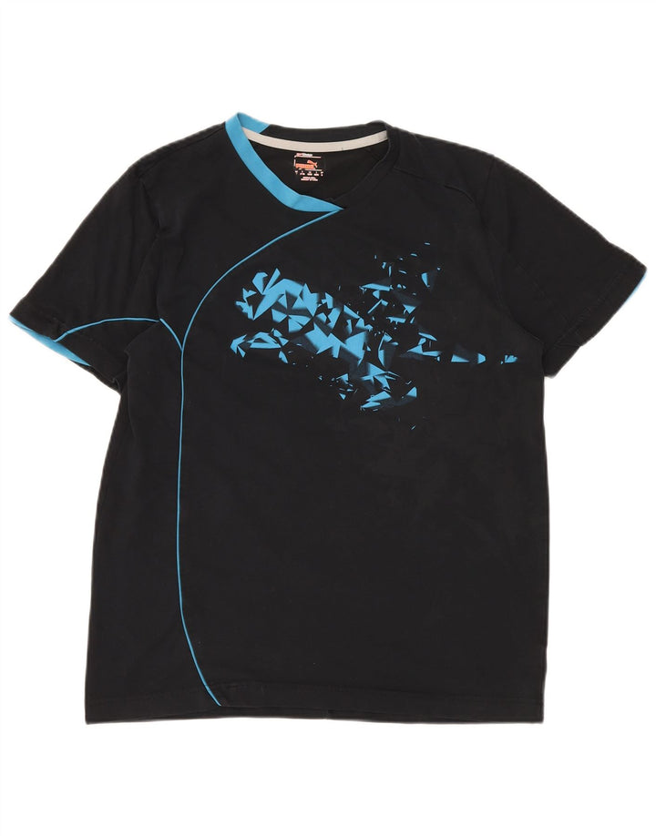PUMA Herren Grafik T-Shirt Top Medium Schwarz Baumwolle