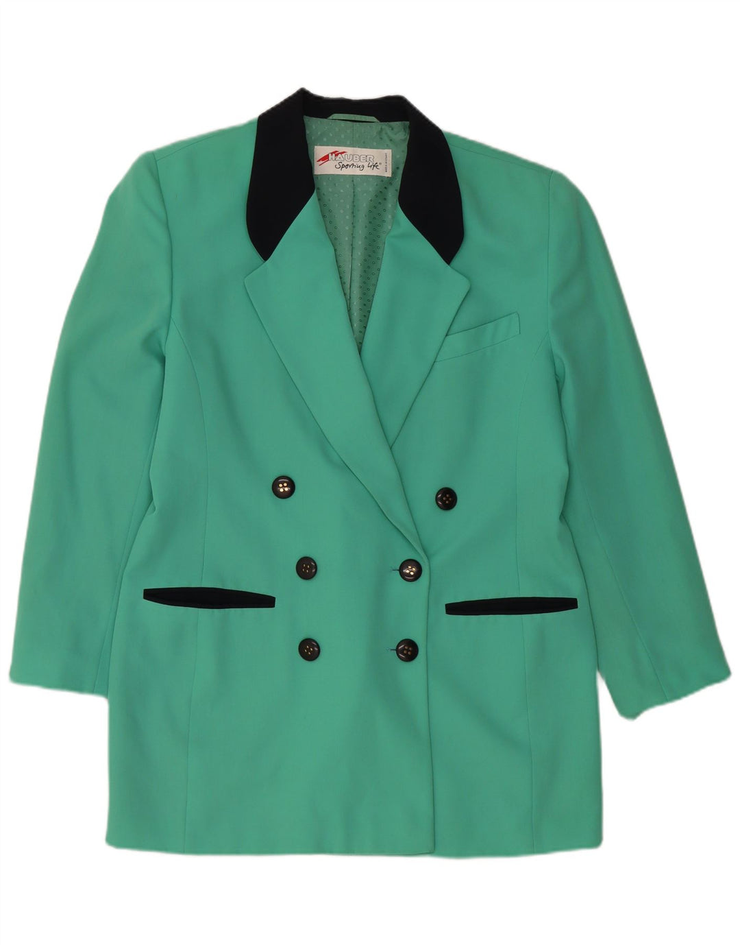 HAUBER Damen Zweireihige Blazerjacke UK 16 Large Türkis
