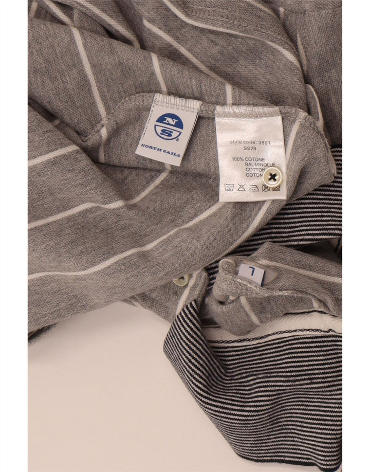 North Sails Herren-Poloshirt, große grau gestreifte Baumwolle