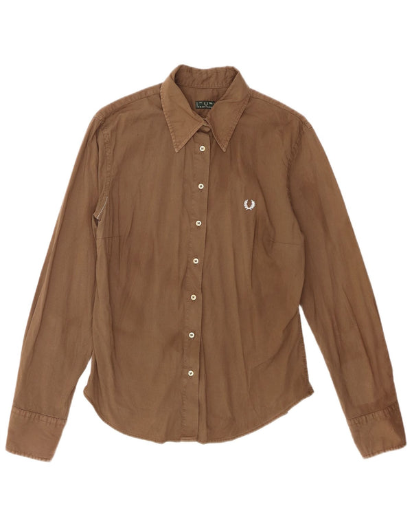 Fred Perry Damenhemd UK 18 XL Braune Baumwolle