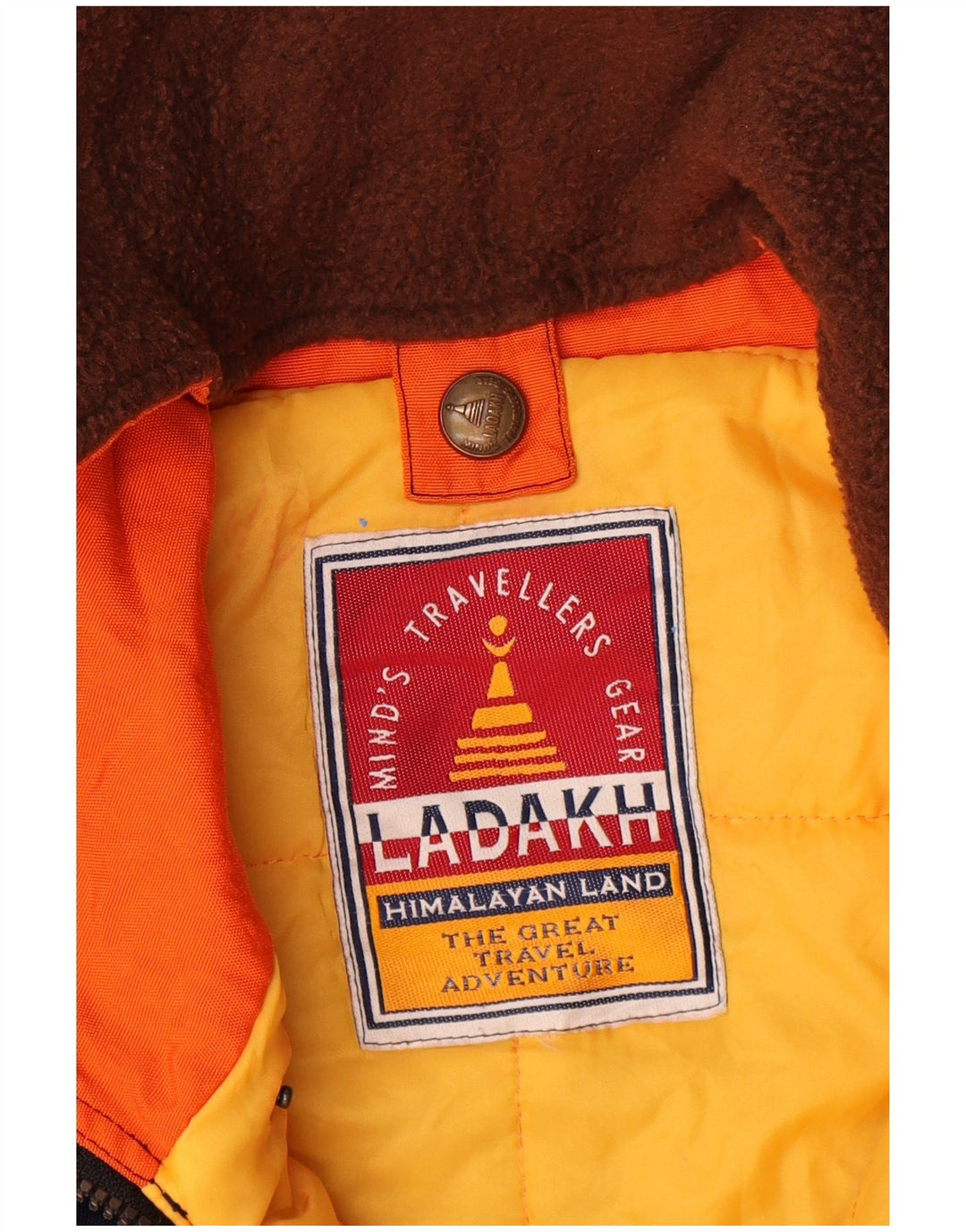 Ladakh Herren-Kapuzenpullover-Skijacke, UK 42, XL, Orange, Farbblock
