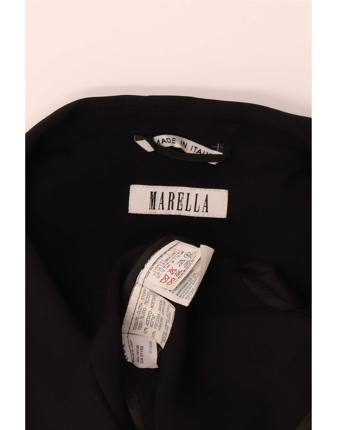 Marella Damen-Blazerjacke mit 3/4-Ärmeln, Gr. 16, Größe L, Schwarz, Acetat