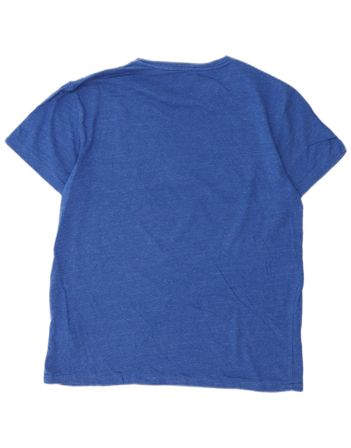 Polo Ralph Lauren Herren-T-Shirt-Oberteil aus mittelblauer Baumwolle