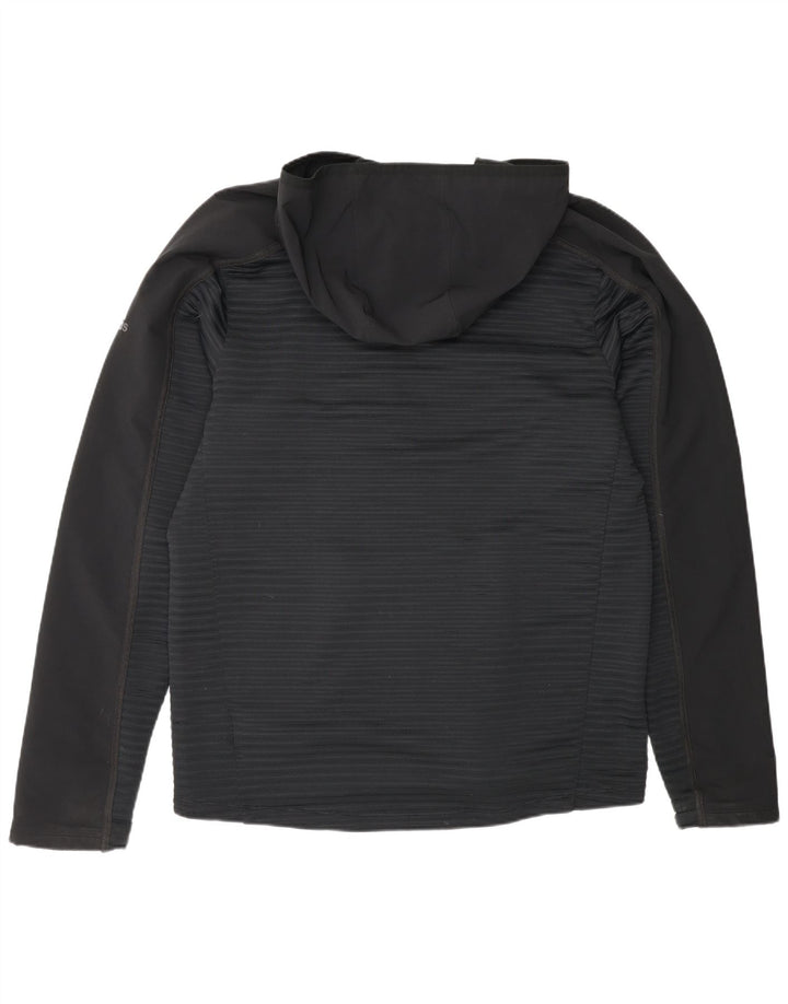 Adidas Herren-Trainingsanzug mit Kapuze, Jacke, groß, aus schwarzem Polyester