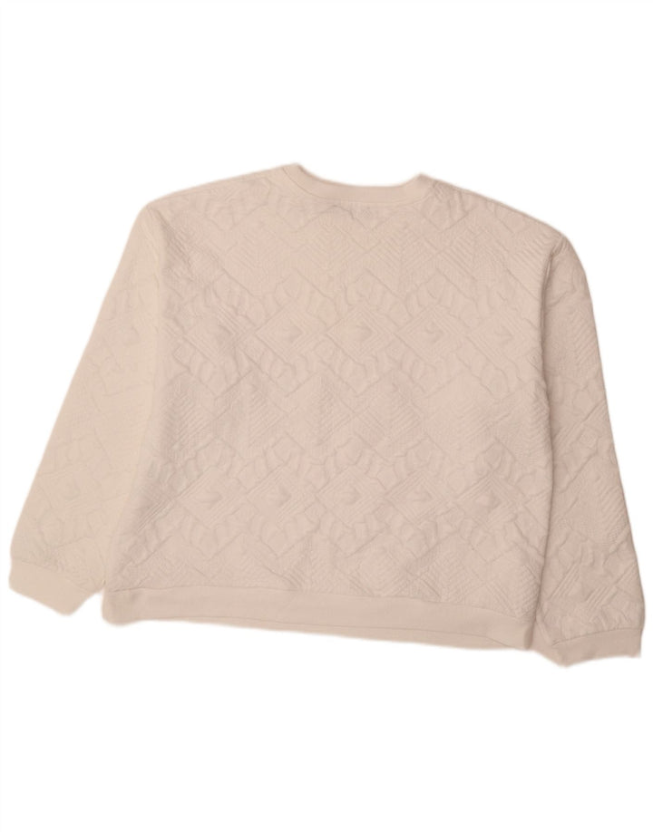 Übergroßer Sweatshirt-Pullover für Damen von Zara, Gr. 40, Größe L, weiß, geometrisch