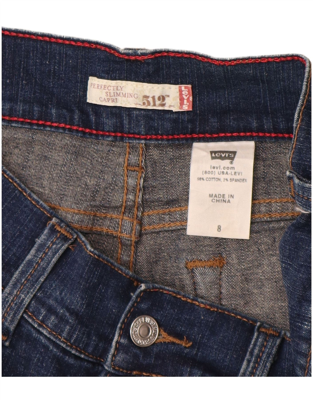 LEVI'S Damen 512 Perfekt schlankmachende Capri-Jeans, US 8, Mittel, W28, L19, Blau