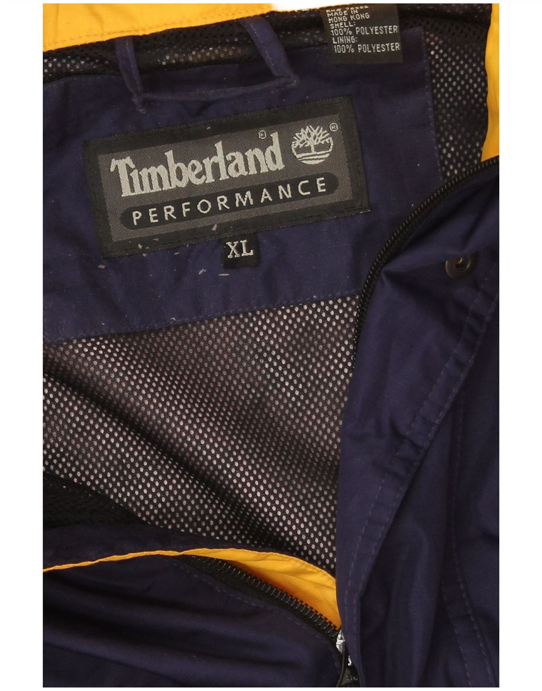 Timberland Herren-Regenjacke mit Kapuze, UK 42, XL, Marineblau, Farbblock-Polyester