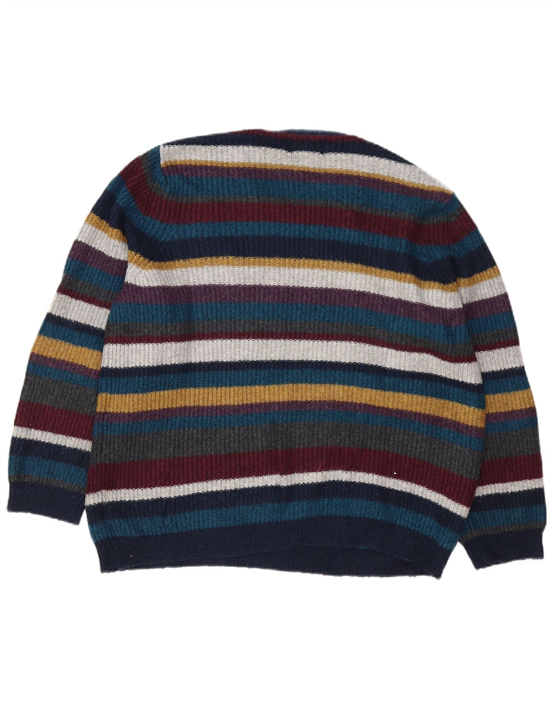 Marks & Spencer Herren-Pullover mit Rundhalsausschnitt, mittelgroß, mehrfarbig gestreift