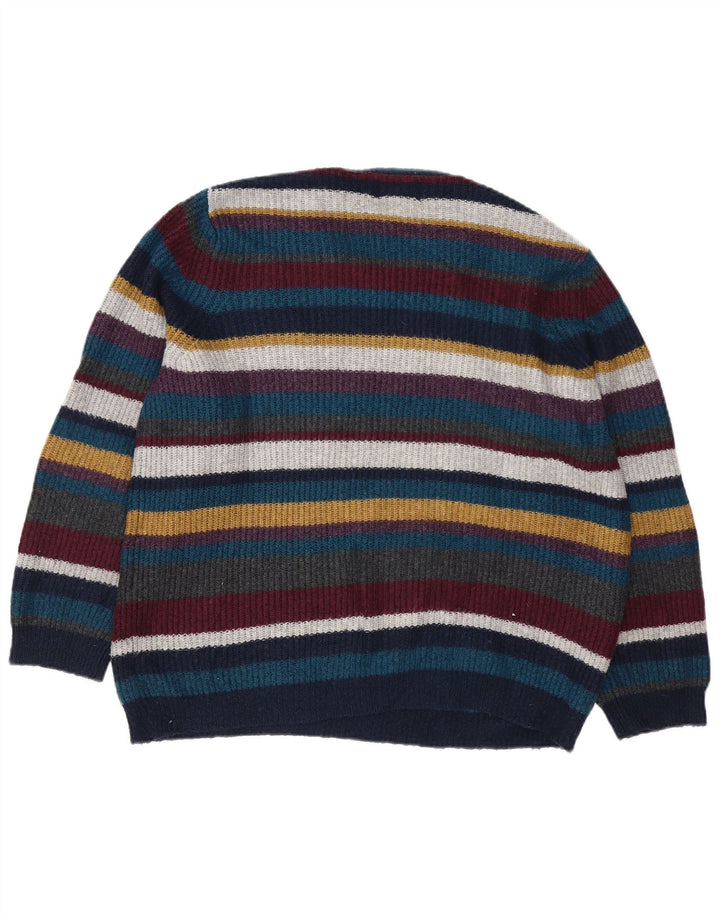 Marks & Spencer Herren-Pullover mit Rundhalsausschnitt, mittelgroß, mehrfarbig gestreift