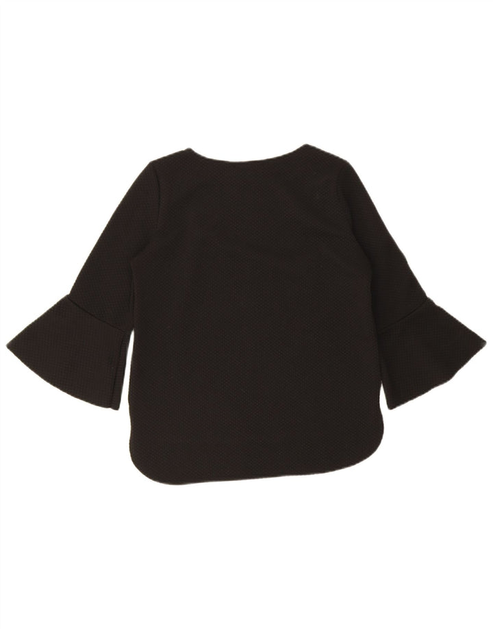 Zara Damen-Top, 3/4-Ärmel, UK-Größe 10, Größe S, Schwarz, Polyester