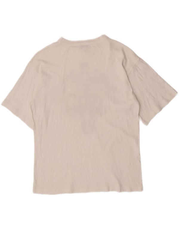 Byblos Mens Graphic T-Shirt Top Medium White Cotton