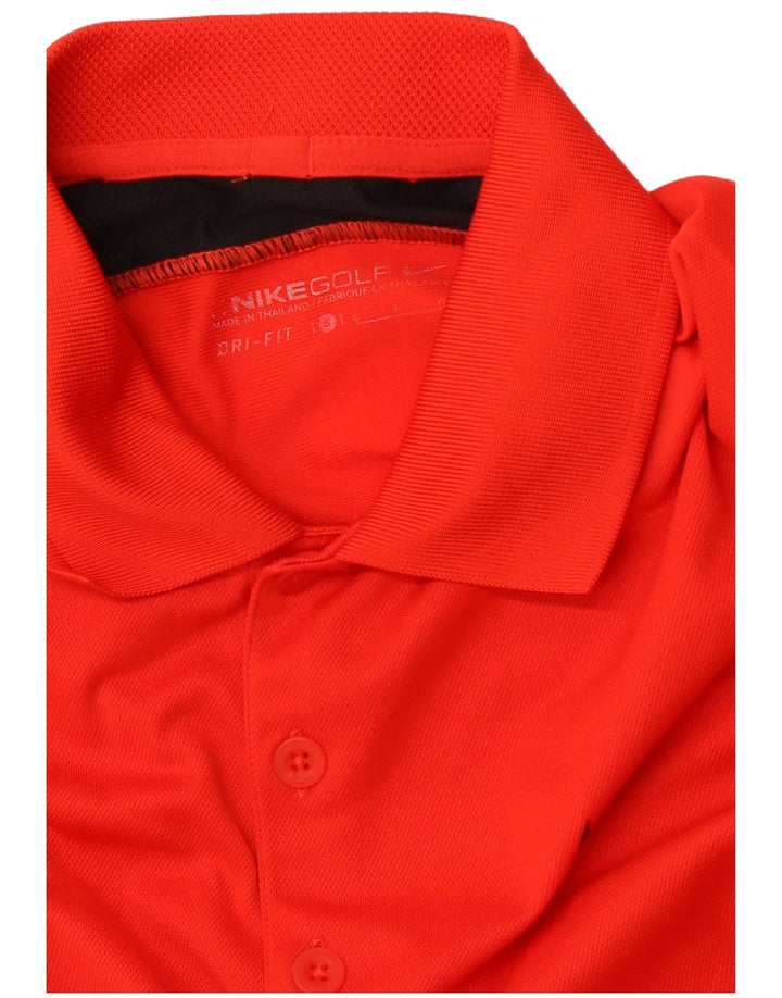 NIKE Damen Dri Fit Poloshirt UK 10 Small Rot Farbblock