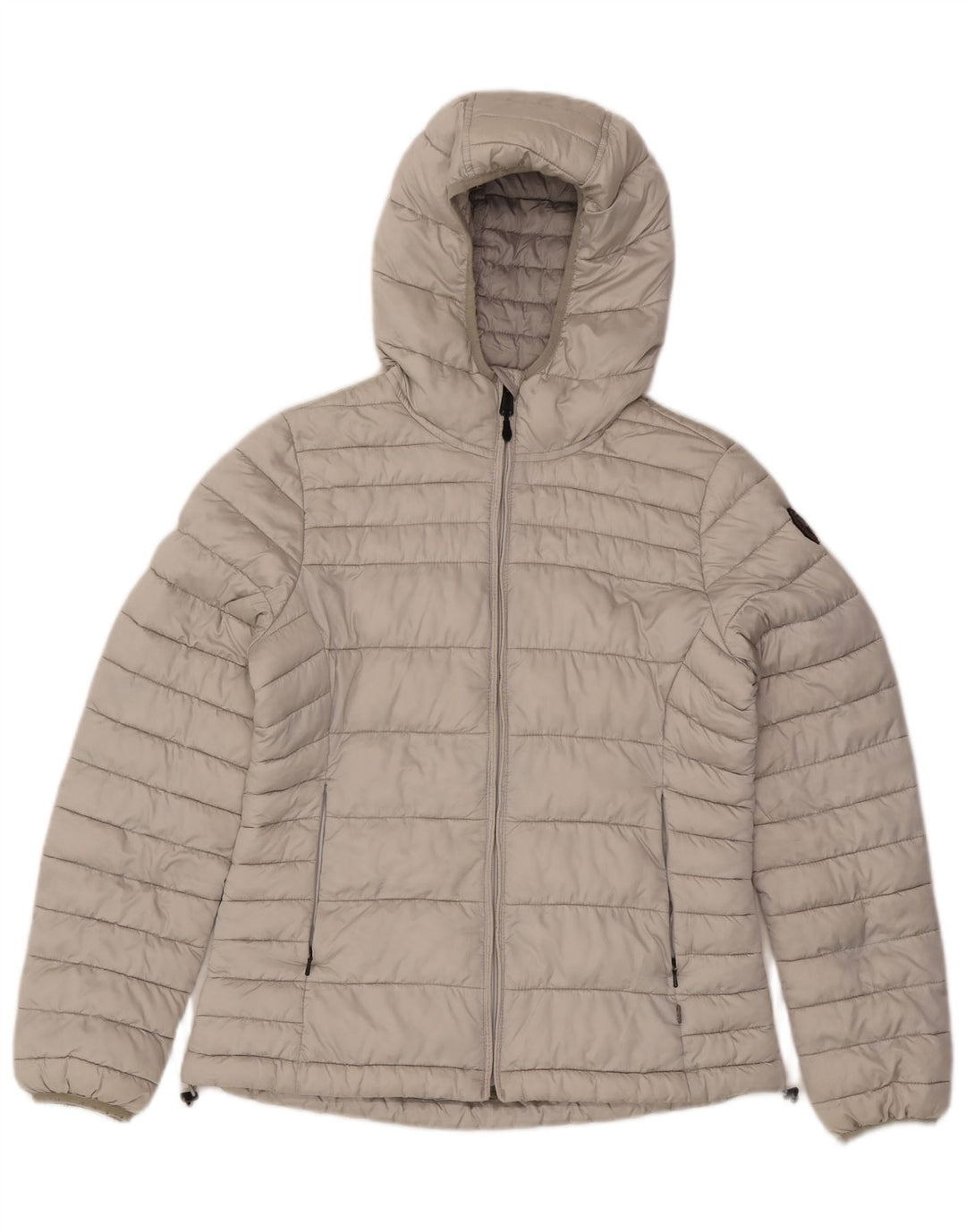 Napapijri Wattierte Damenjacke mit Kapuze, UK 16, Größe L, Grau