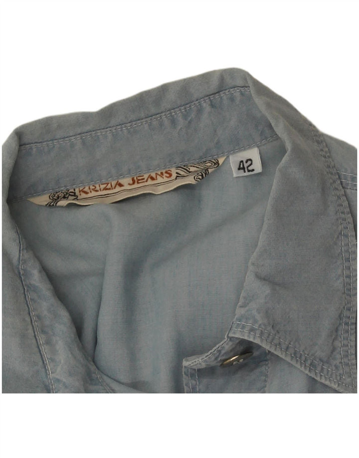 Krizia Jeans Damen Hemd IT 42 Mittelblau