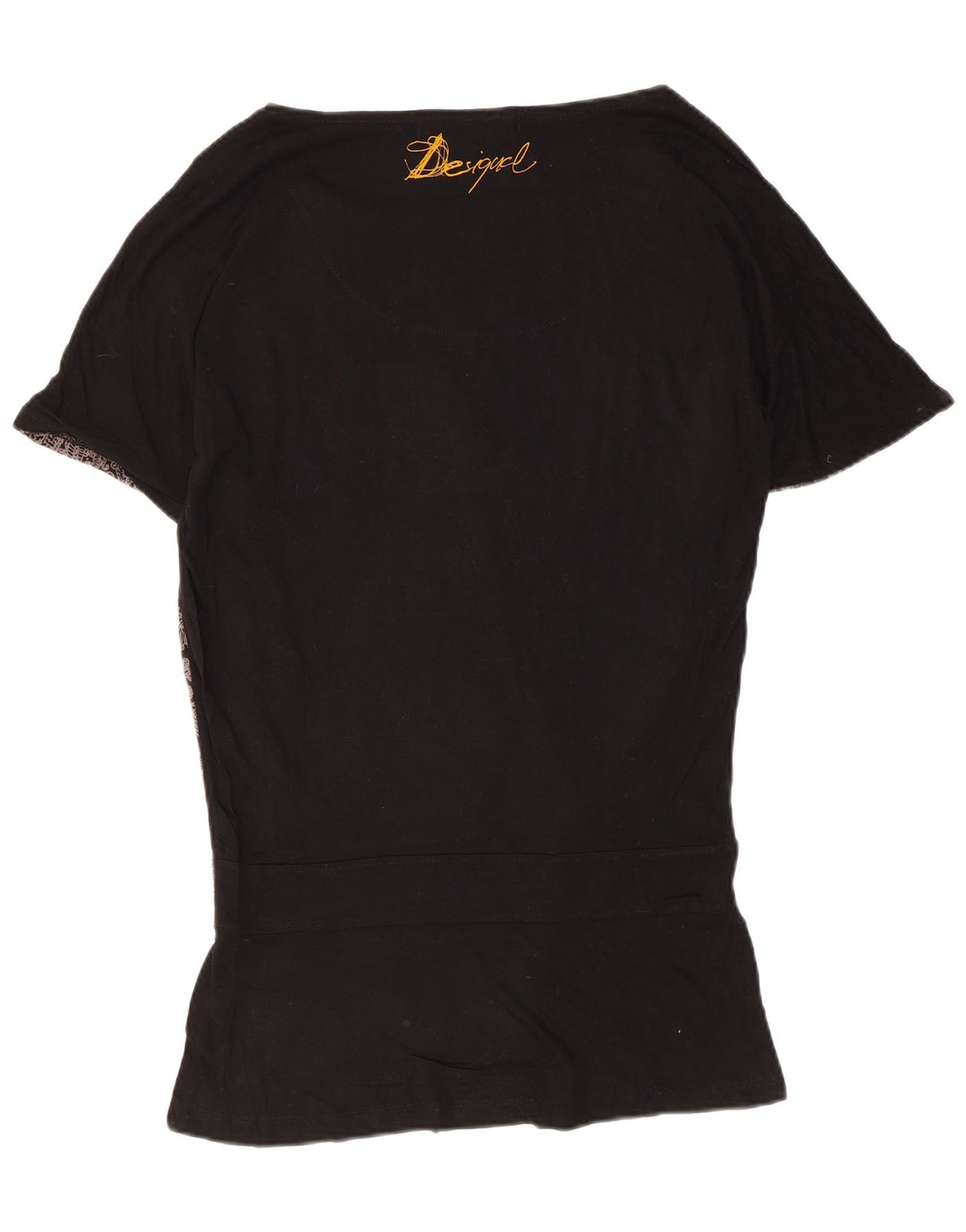 Desigual Womens Graphic Bluse Top UK 10 Small Black Floral