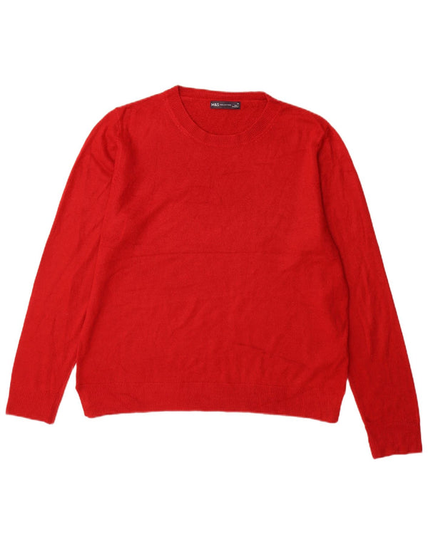 Marks & Spencer Damen-Pullover mit U-Boot-Ausschnitt, UK 18, XL, Rot, Acryl
