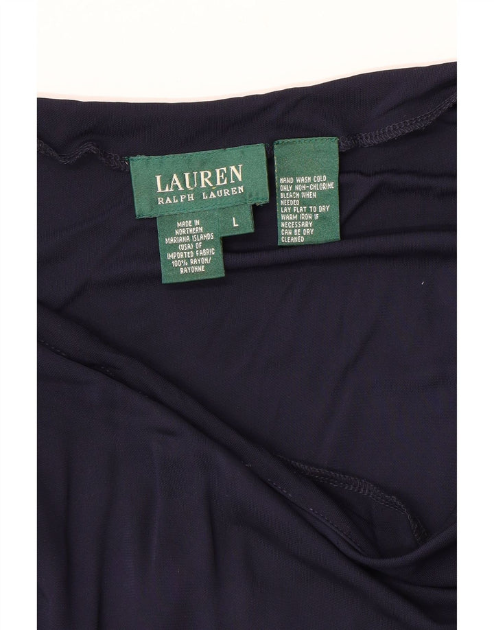 Ralph Lauren Damen-A-Linien-Rock, Größe L, W36, Marineblau, Viskose